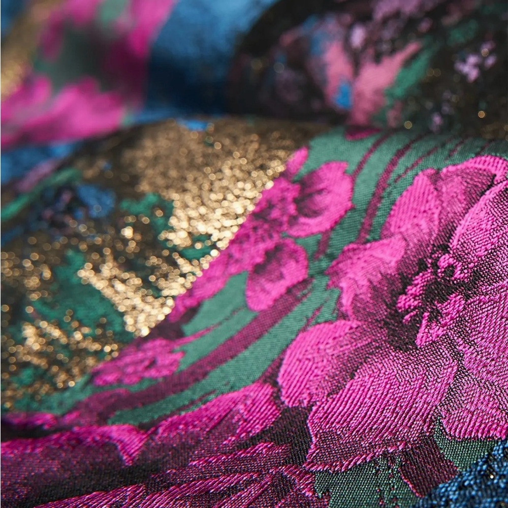 NEW Kay Unger Faye Painterly Jacquard Cocktail Dress - Picture 8 of 15